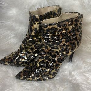Leopard print booties